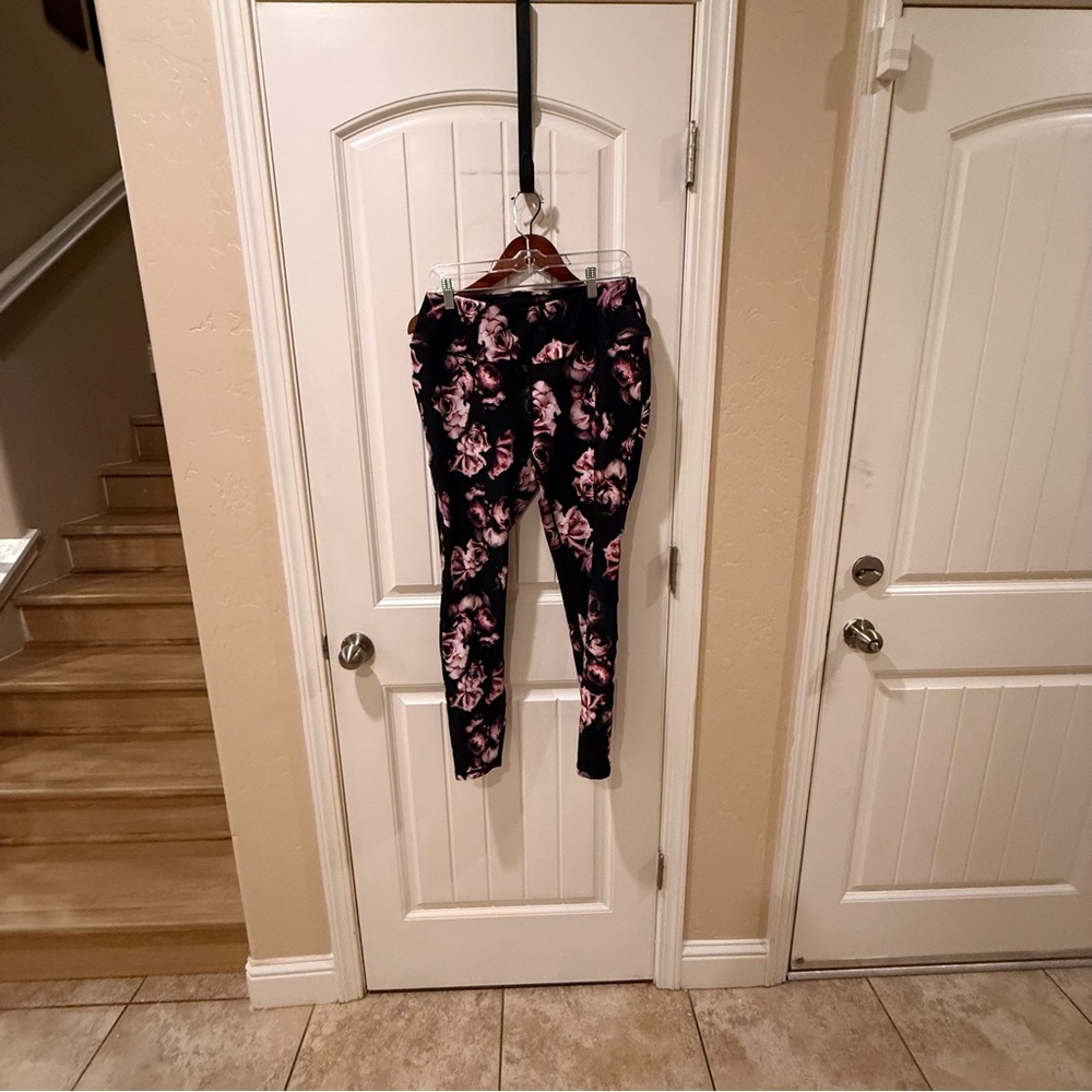 Torrid Black and Pink Floral Leggings